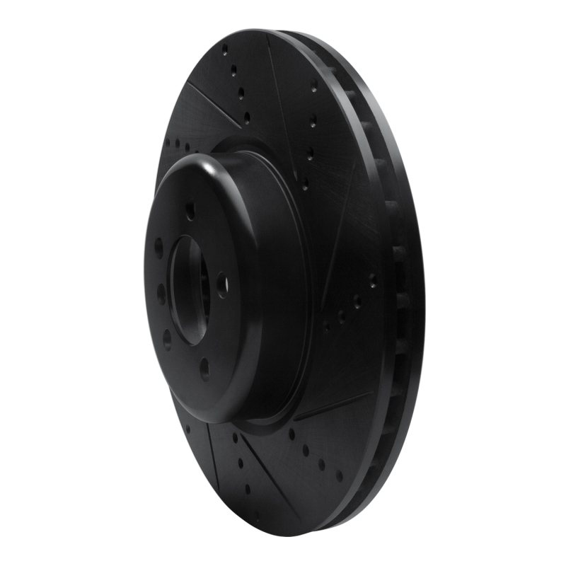 BMW 440I Coupe Brake Rotor (1) - Front Right - R1 Concepts - Drilled & Slotted - Black - `13-`20